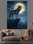 Dolunay Altında Yürüyen Kurt Dekoratif Kanvas - Mdf Ahşap Tablo 3
