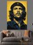 Che Guevara Portre Sarı Mavi Dekoratif Kanvas - Mdf Ahşap Tablo 1