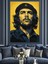 Che Guevara Portre Sarı Mavi Dekoratif Kanvas - Mdf Ahşap Tablo 4