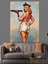 Retro Elbiseli Gülen Pin-Up Dekoratif Kanvas - Mdf Ahşap Tablo 2