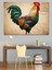 Mektup Fonlu Renkli Horoz Dekoratif Kanvas - Mdf Ahşap Tablo 3