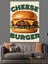 Peynirli Hamburger Yemek Sanatı Dekoratif Kanvas - Mdf Ahşap Tablo 3