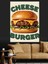 Peynirli Hamburger Yemek Sanatı Dekoratif Kanvas - Mdf Ahşap Tablo 5