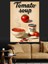 Domates Çorbası Reklamı Retro Dekoratif Kanvas - Mdf Ahşap Tablo 4