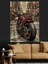 Kırmızı Motorsiklet Yağmurlu Sokak Dekoratif Kanvas - Mdf Ahşap Tablo 4