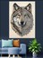 Gri Tonlarda Kurt Portresi Dekoratif Kanvas - Mdf Ahşap Tablo 3