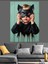 Siyah Beyaz Yarasa Maskesi Çocuk Dekoratif Kanvas - Mdf Ahşap Tablo 4
