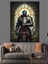 Siyah Zırhlı Kılıçlı Şövalye Dekoratif Kanvas - Mdf Ahşap Tablo 5