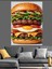 Büyük Suluboya Hamburger Lezzetli Dekoratif Kanvas - Mdf Ahşap Tablo 2