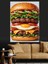 Büyük Suluboya Hamburger Lezzetli Dekoratif Kanvas - Mdf Ahşap Tablo 5