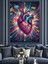 Anatomik Kalp Canlı Renkler Dekoratif Kanvas - Mdf Ahşap Tablo 3