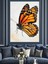 Turuncu Siyah Kral Kelebeği Dekoratif Kanvas - Mdf Ahşap Tablo 4
