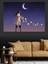 Gökyüzüne Yükselen Kız Yıldızlar ve Hilal Dekoratif Kanvas - Mdf Ahşap Tablo 1