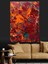 Soyut Kırmızı Kahverengi Dokular Dekoratif Kanvas - Mdf Ahşap Tablo 3