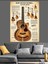 Klasik Gitar ve Parçaları Çizim Dekoratif Kanvas - Mdf Ahşap Tablo 3