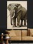 Detaylı Deri Dokulu Fil Dekoratif Kanvas - Mdf Ahşap Tablo 1