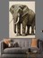 Detaylı Deri Dokulu Fil Dekoratif Kanvas - Mdf Ahşap Tablo 3