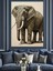 Detaylı Deri Dokulu Fil Dekoratif Kanvas - Mdf Ahşap Tablo 5