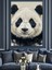 Gerçekçi Panda Yüz Portresi Dekoratif Kanvas - Mdf Ahşap Tablo 5