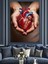 Ellerde Tutulan Kalp Anatomisi Dekoratif Kanvas - Mdf Ahşap Tablo 3