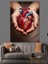 Ellerde Tutulan Kalp Anatomisi Dekoratif Kanvas - Mdf Ahşap Tablo 5