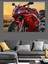 Kırmızı Kızıl ve Kum Rengi Motosiklet Dekoratif Kanvas - Mdf Ahşap Tablo 1