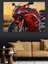Kırmızı Kızıl ve Kum Rengi Motosiklet Dekoratif Kanvas - Mdf Ahşap Tablo 2