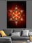 Kırmızı Geometrik Mandala Desen Dekoratif Kanvas - Mdf Ahşap Tablo 4