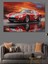 Kırmızı Spor Yarış Arabası Dekoratif Kanvas - Mdf Ahşap Tablo 1