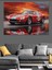 Kırmızı Spor Yarış Arabası Dekoratif Kanvas - Mdf Ahşap Tablo 3