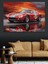 Kırmızı Spor Yarış Arabası Dekoratif Kanvas - Mdf Ahşap Tablo 4