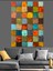 Renkli Mozaik Kare Desenler Dekoratif Kanvas - Mdf Ahşap Tablo 4