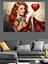 Kırmızı Saçlı Kadın Kalp Tutuyor Dekoratif Kanvas - Mdf Ahşap Tablo 3