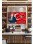Atatürk Portresi ve Türk Bayrağı Vatanını En Çok Seven Cam Tablo Iş Ofis Makam Odası Hediyelik Tablo 2