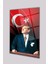 Atatürk Portresi ve Türk Bayrağı Dikey Cam Tablo, Ev, Iş, Kurum, Ofis, Makam Odası Hediyelik Tablo 1