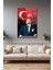 Atatürk Portresi ve Türk Bayrağı Dikey Cam Tablo, Ev, Iş, Kurum, Ofis, Makam Odası Hediyelik Tablo 3