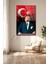 Atatürk Portresi ve Türk Bayrağı Dikey Cam Tablo, Ev, Iş, Kurum, Ofis, Makam Odası Hediyelik Tablo 8