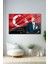 Atatürk Portre ve Türk Bayrağı Yatay Cam Tablo, Modern Duvar Dekoru , Kurum Ofis Iş Hediyelik Tablo 3