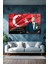 Atatürk Portre ve Türk Bayrağı Yatay Cam Tablo, Modern Duvar Dekoru , Kurum Ofis Iş Hediyelik Tablo 4