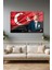 Atatürk Portre ve Türk Bayrağı Yatay Cam Tablo, Modern Duvar Dekoru , Kurum Ofis Iş Hediyelik Tablo 6