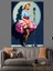 Mikrofonlu Şarkıcı Retro Kadın Dekoratif Kanvas - Mdf Ahşap Tablo 2
