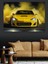 Dumanlı Sarı Spor Araba Dekoratif Kanvas - Mdf Ahşap Tablo 1