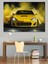 Dumanlı Sarı Spor Araba Dekoratif Kanvas - Mdf Ahşap Tablo 4