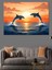 Gün Batımında Zıplayan Yunuslar Dekoratif Kanvas - Mdf Ahşap Tablo 3