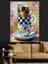 Satranç Desenli Kahve Fincanı Dekoratif Kanvas - Mdf Ahşap Tablo 4