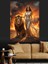 Aslan Kadın Gece Manzarası Dekoratif Kanvas - Mdf Ahşap Tablo 5