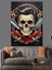 Çapraz Ustra ve Tarak Kafatası Dekoratif Kanvas - Mdf Ahşap Tablo 1