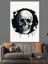 Siyah Beyaz Minimalist Kafatası Dekoratif Kanvas - Mdf Ahşap Tablo 1