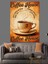 "coffee House" Retro Posteri Dekoratif Kanvas - Mdf Ahşap Tablo 3