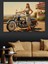 Motosiklet Yanında Pin-Up Kadın Dekoratif Kanvas - Mdf Ahşap Tablo 2